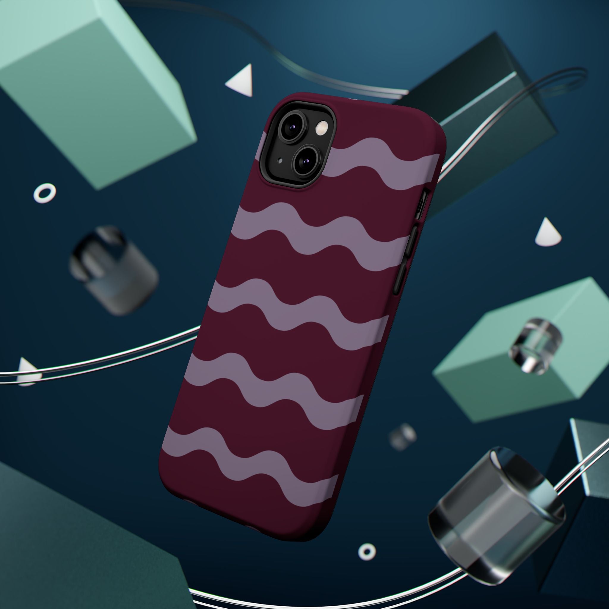 Burgundy Wave Pattern VOXY— Magnetic Impact-Resistant
