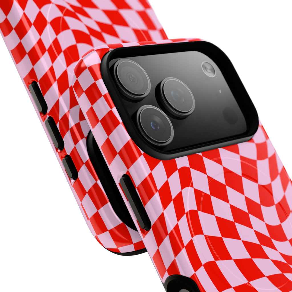 Red Distorted Checkerboard VOXY — Tough Magnetic