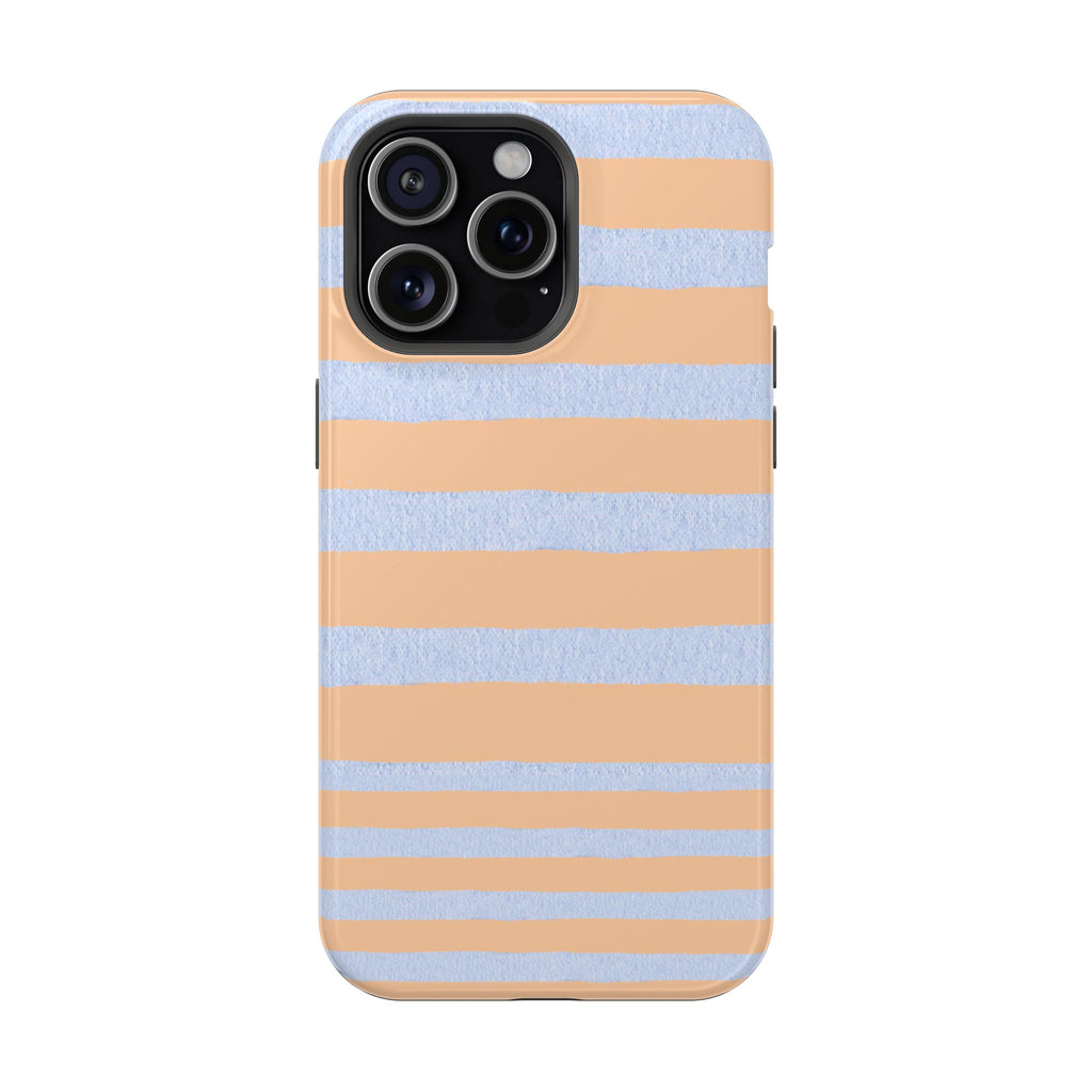 Striped Pastel Peach & Sky Blue Magnetic Impact Phone VOXY