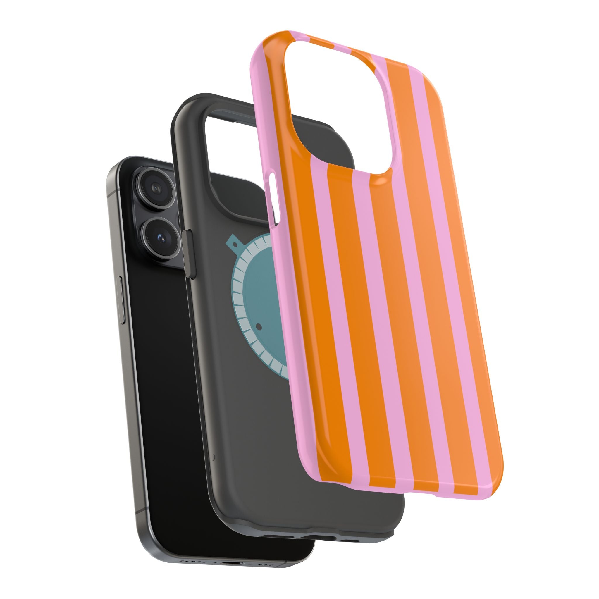 Orange & Pink Bold Stripe VOXY - Magnetic Impact-Resistant