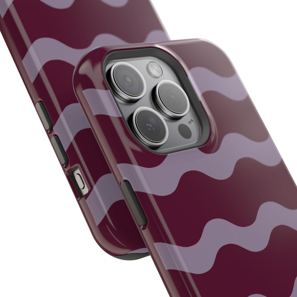 Burgundy Wave Pattern VOXY— Magnetic Impact-Resistant