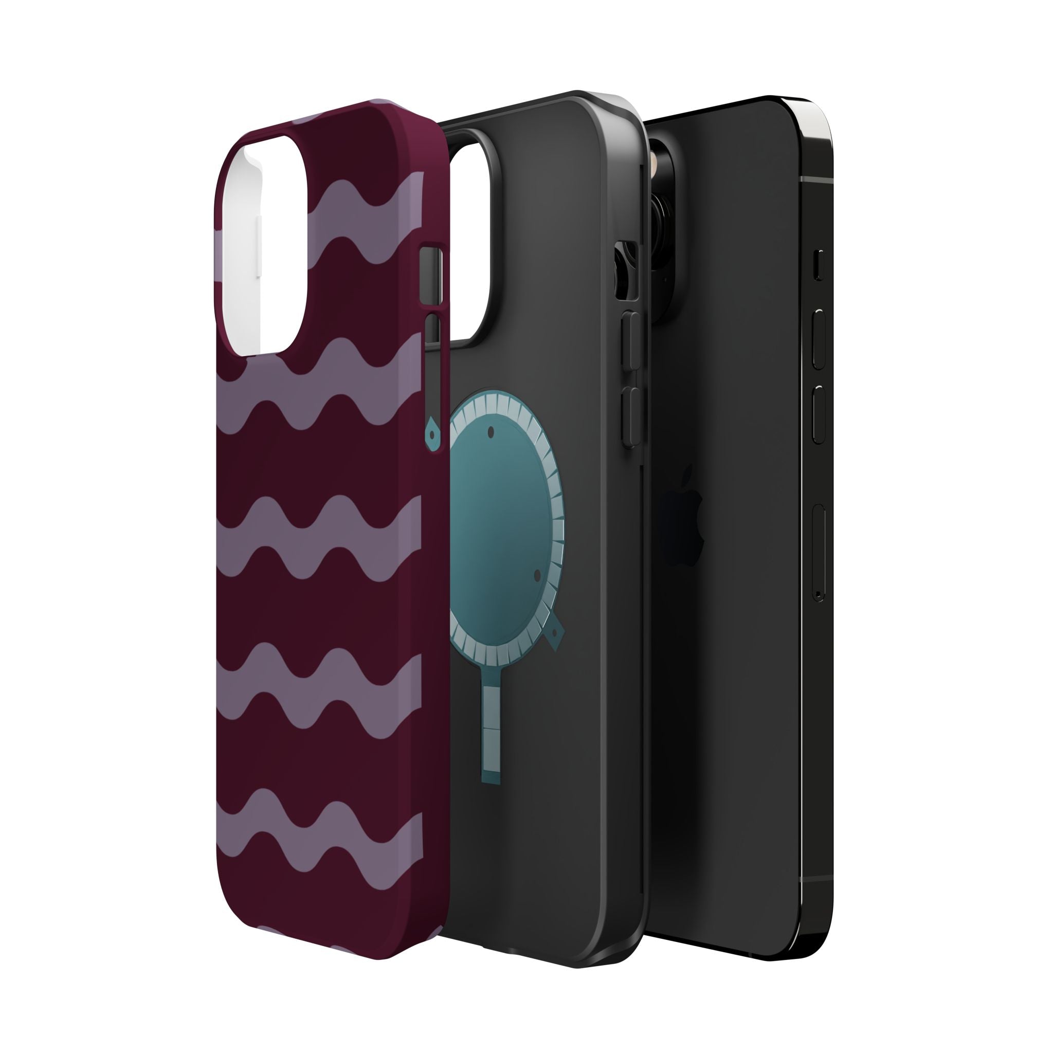 Burgundy Wave Pattern VOXY— Magnetic Impact-Resistant