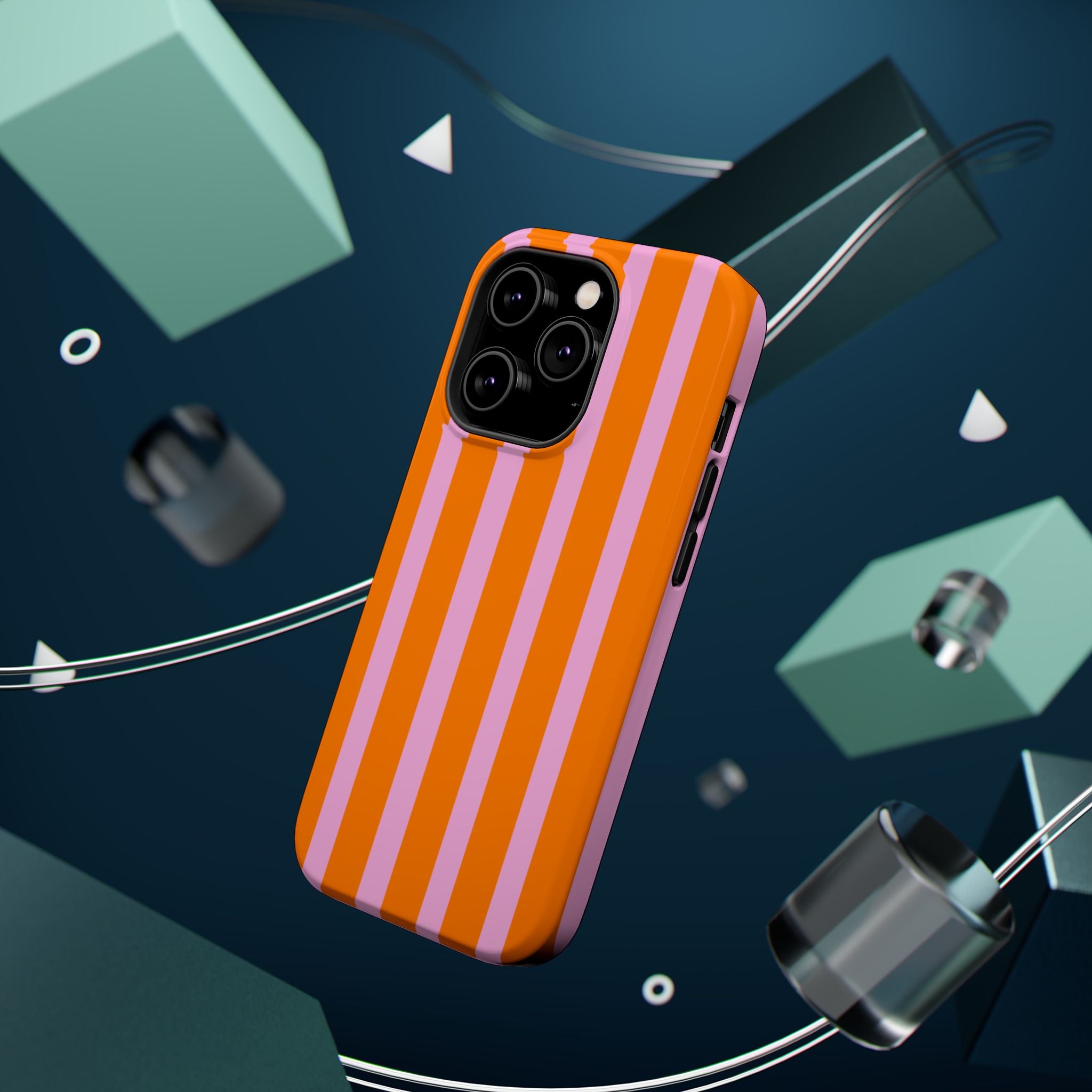 Orange & Pink Bold Stripe VOXY - Magnetic Impact-Resistant