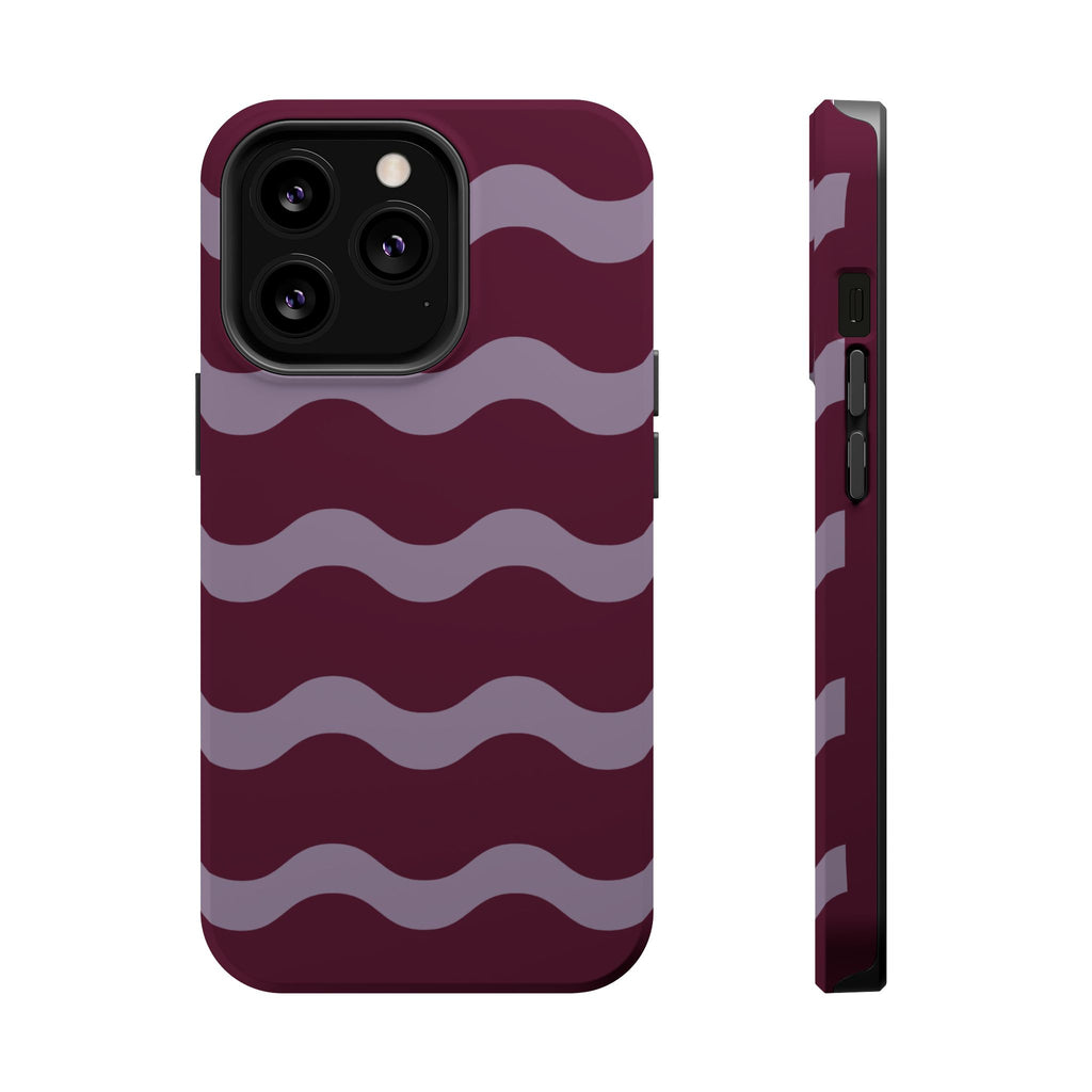Burgundy Wave Pattern VOXY— Magnetic Impact-Resistant