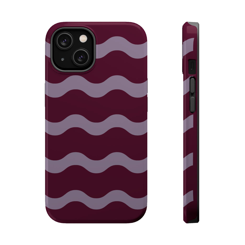 Burgundy Wave Pattern VOXY— Magnetic Impact-Resistant