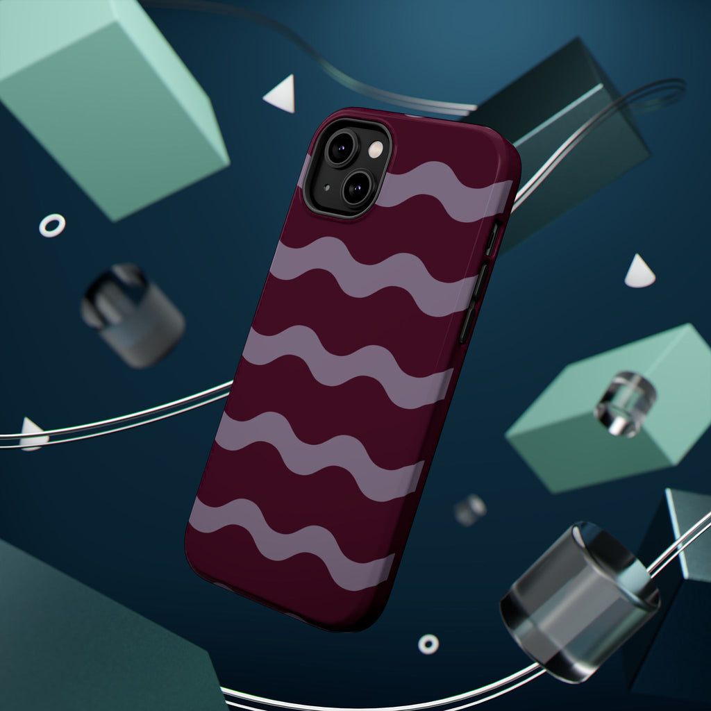 Burgundy Wave Pattern VOXY— Magnetic Impact-Resistant