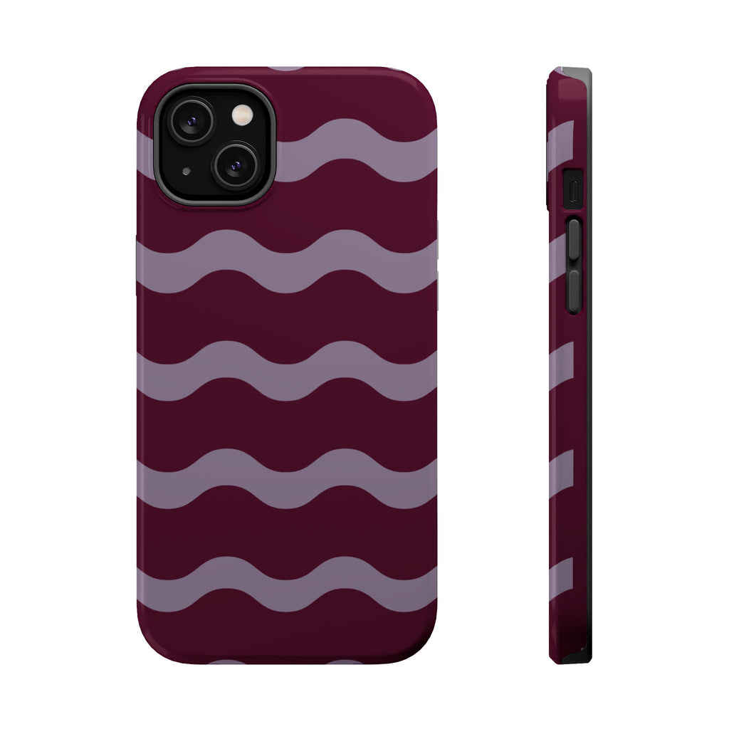 Burgundy Wave Pattern VOXY— Magnetic Impact-Resistant