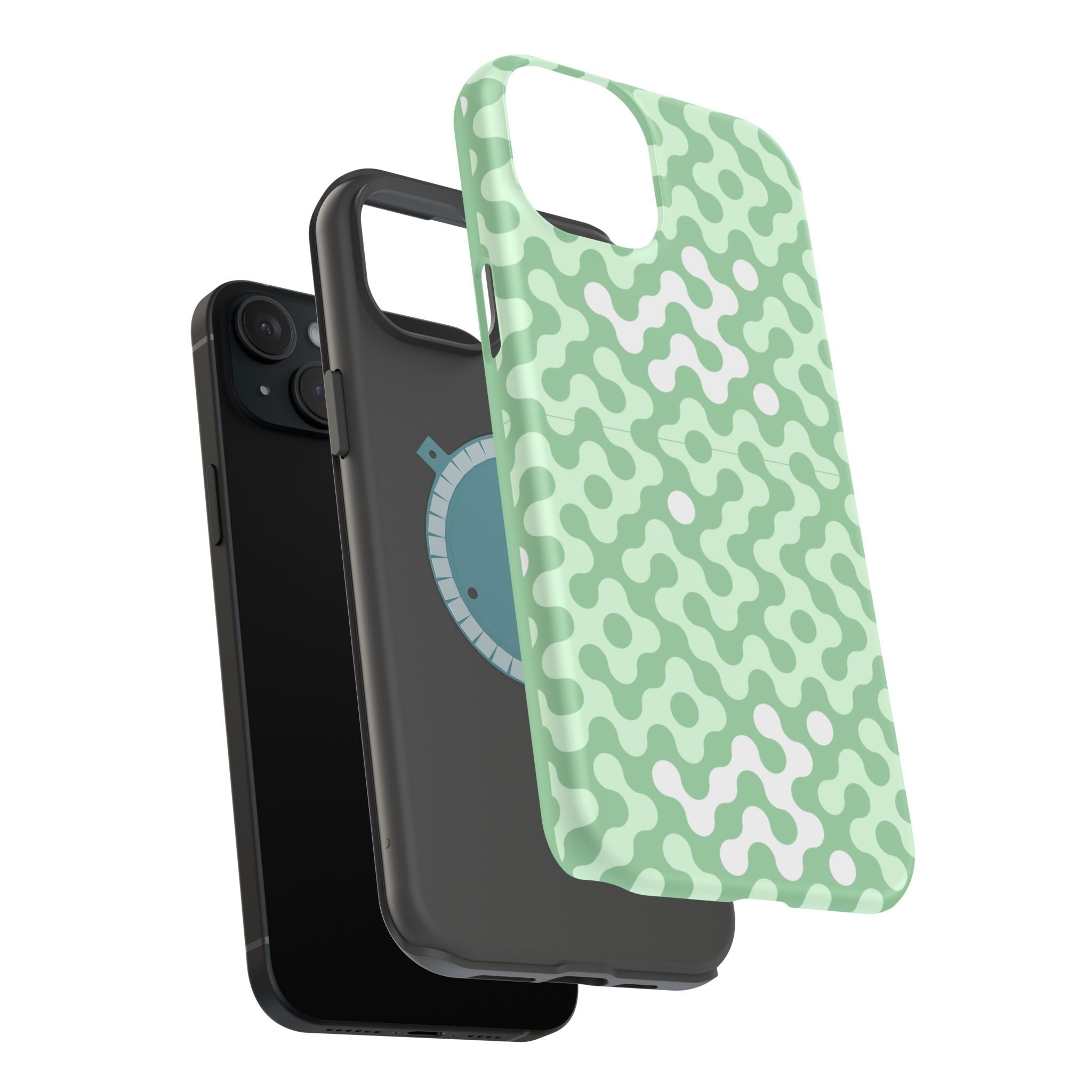 Mint Abstract Camouflage VOXY— Magnetic Impact-Resistant