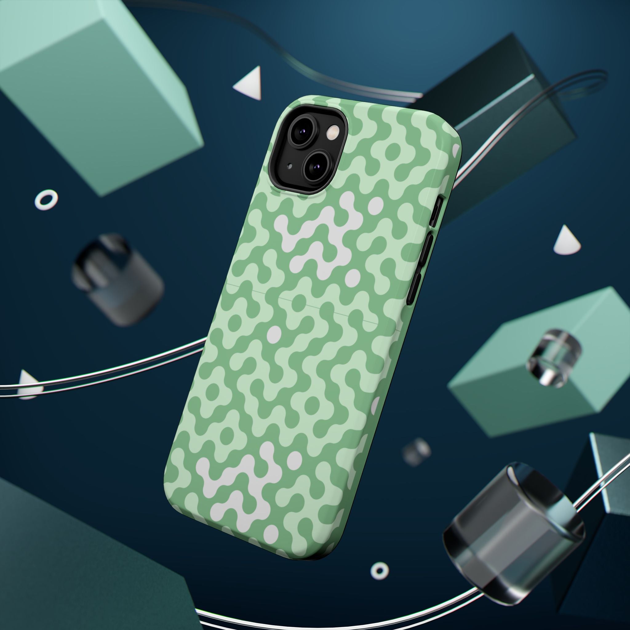 Mint Abstract Camouflage VOXY— Magnetic Impact-Resistant