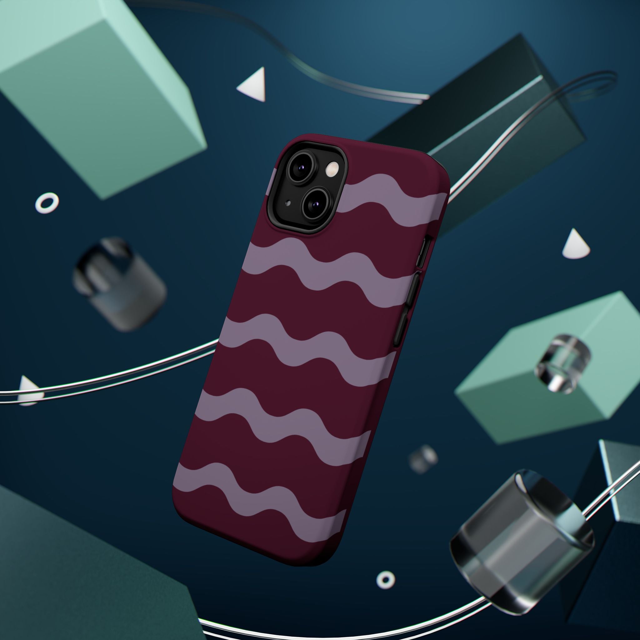 Burgundy Wave Pattern VOXY— Magnetic Impact-Resistant