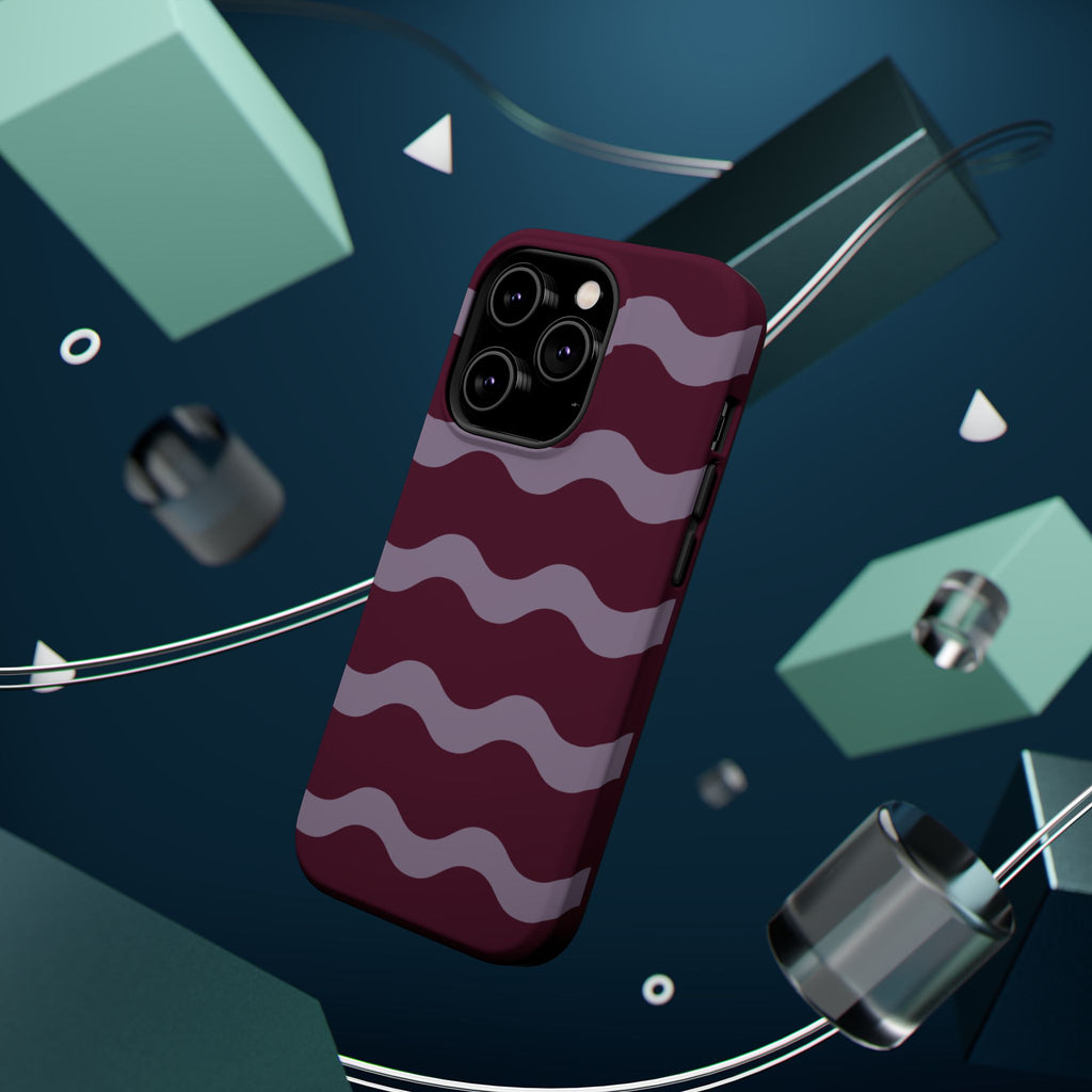 Burgundy Wave Pattern VOXY— Magnetic Impact-Resistant