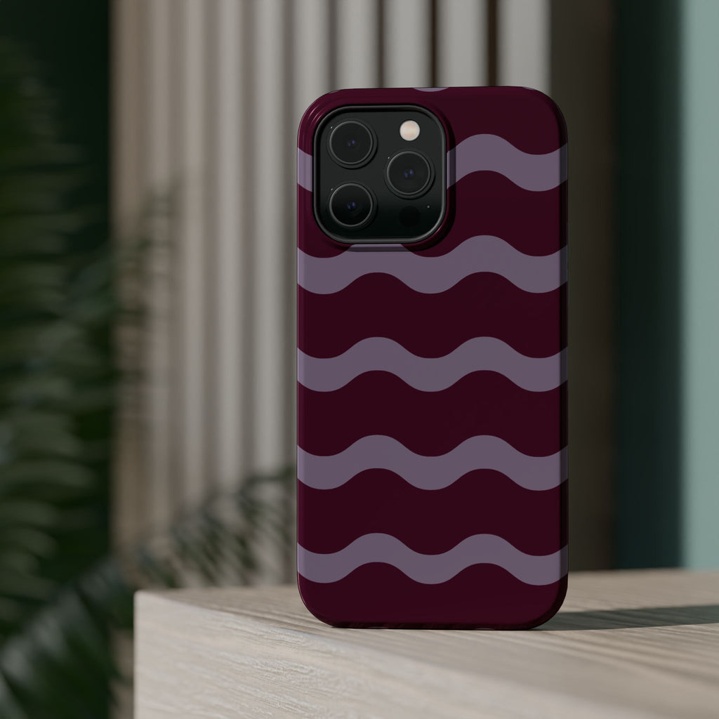 Burgundy Wave Pattern VOXY— Magnetic Impact-Resistant