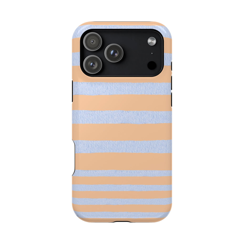 Striped Pastel Peach & Sky Blue Magnetic Impact Phone VOXY