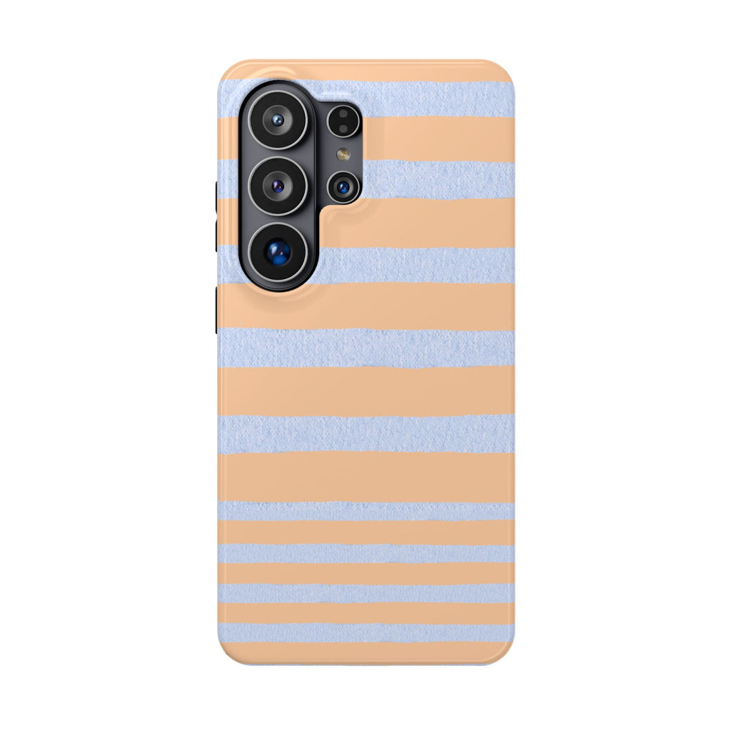 Striped Pastel Peach & Sky Blue Magnetic Impact Phone VOXY