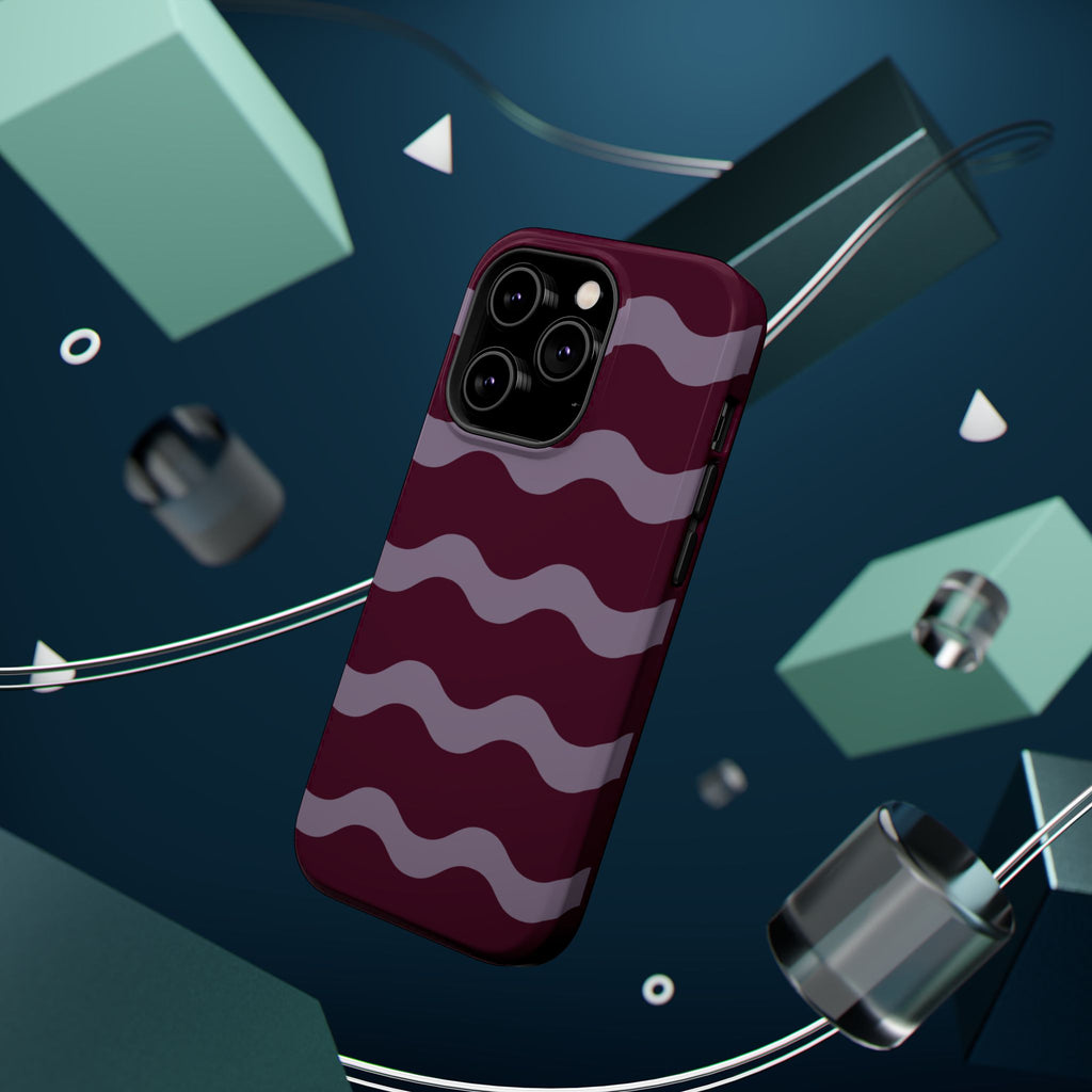 Burgundy Wave Pattern VOXY— Magnetic Impact-Resistant
