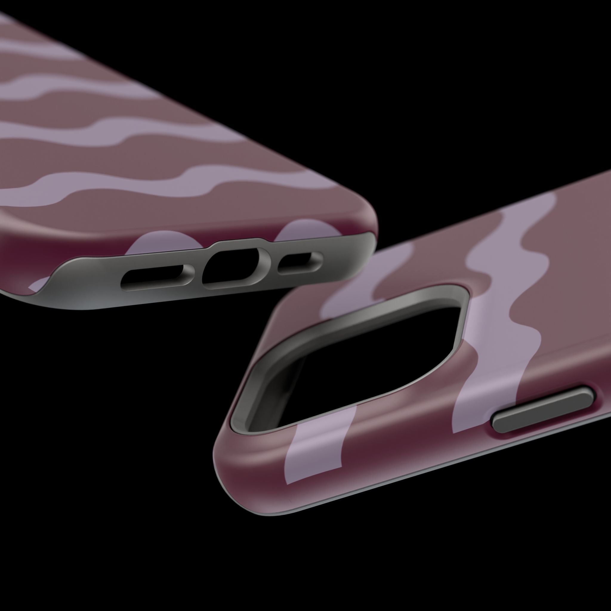 Burgundy Wave Pattern VOXY— Magnetic Impact-Resistant