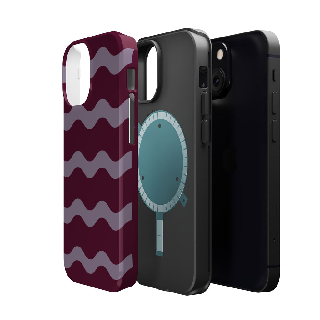 Burgundy Wave Pattern VOXY— Magnetic Impact-Resistant