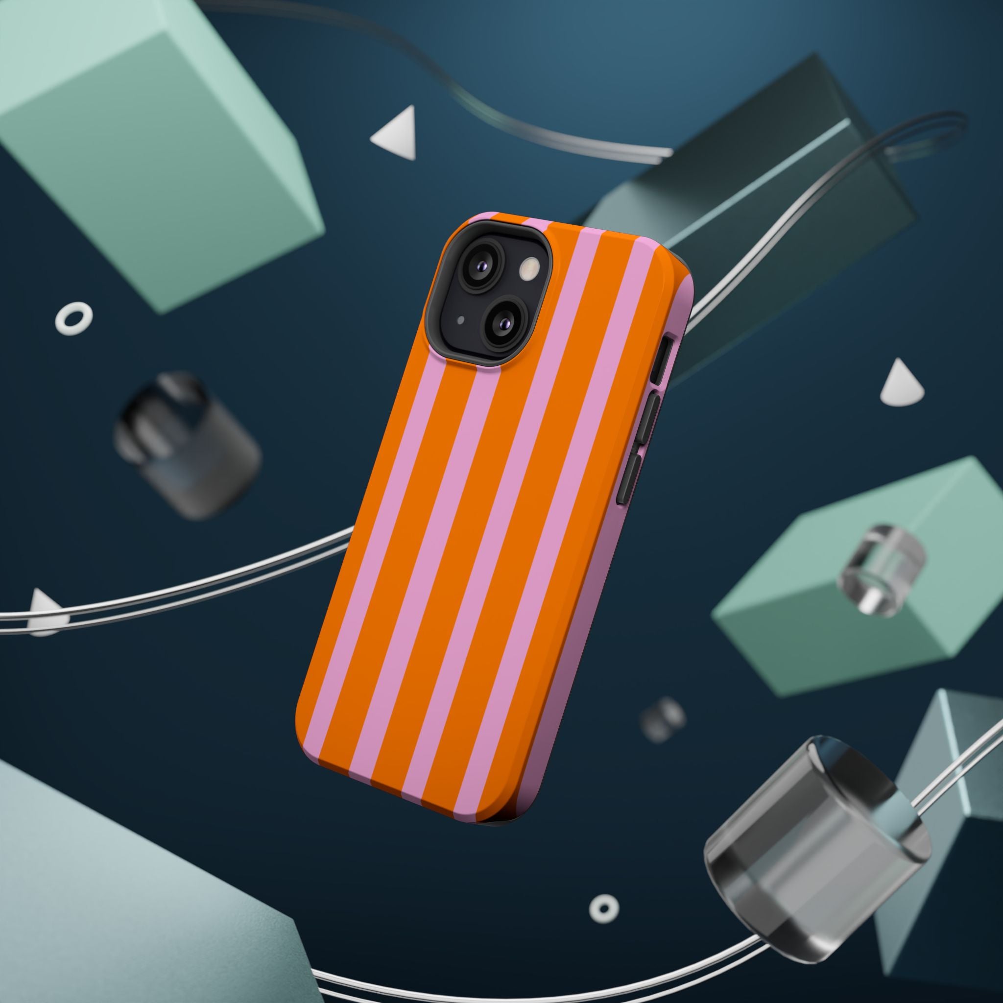 Orange & Pink Bold Stripe VOXY - Magnetic Impact-Resistant