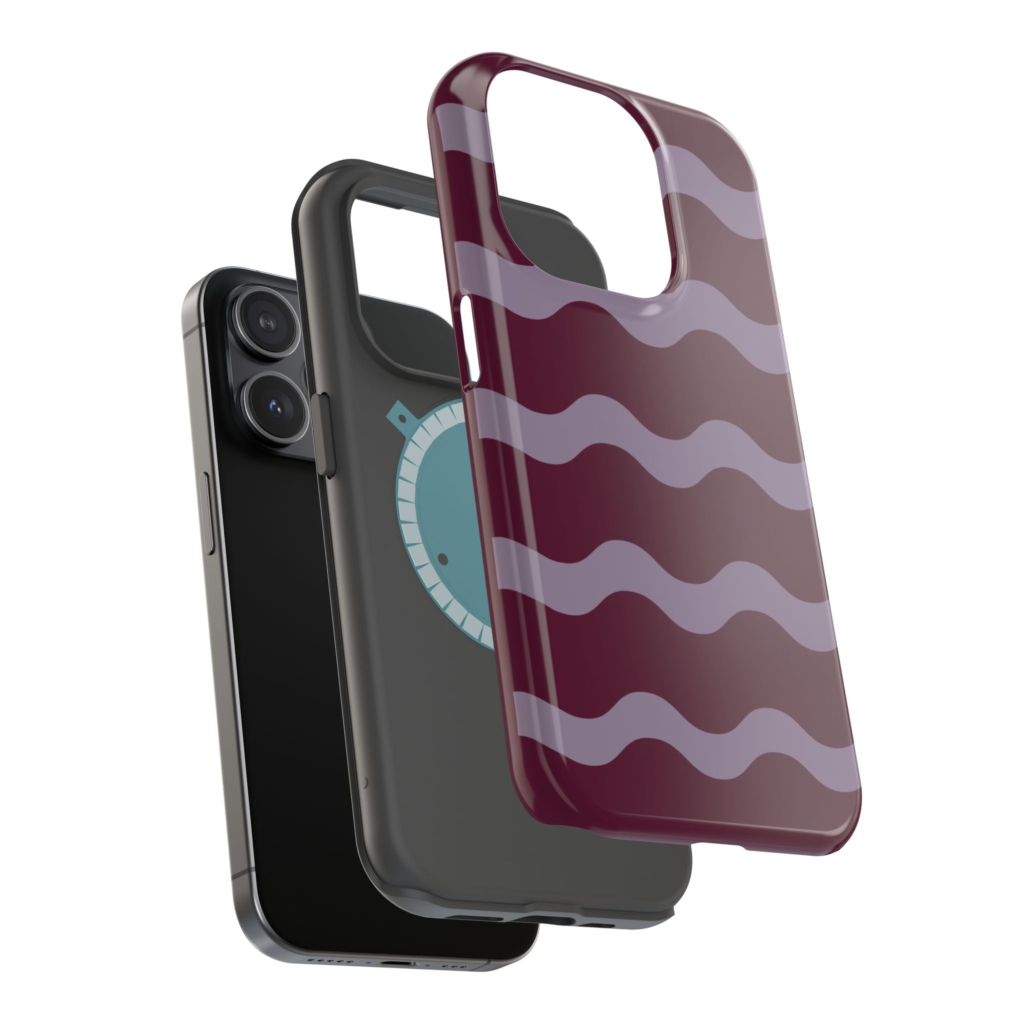 Burgundy Wave Pattern VOXY— Magnetic Impact-Resistant