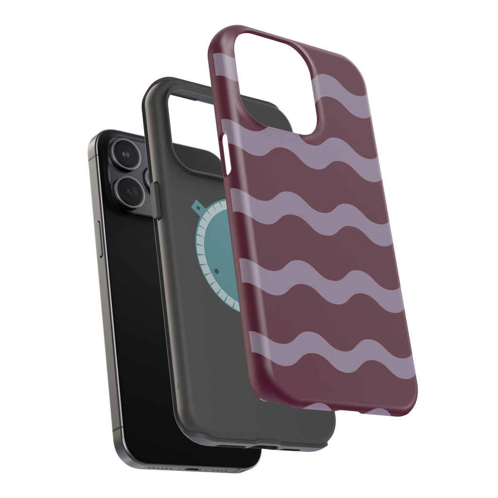 Burgundy Wave Pattern VOXY— Magnetic Impact-Resistant