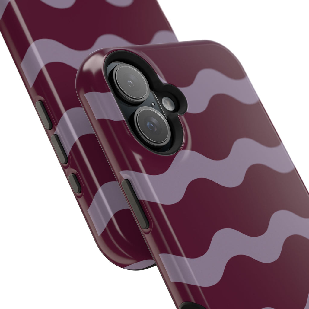 Burgundy Wave Pattern VOXY— Magnetic Impact-Resistant