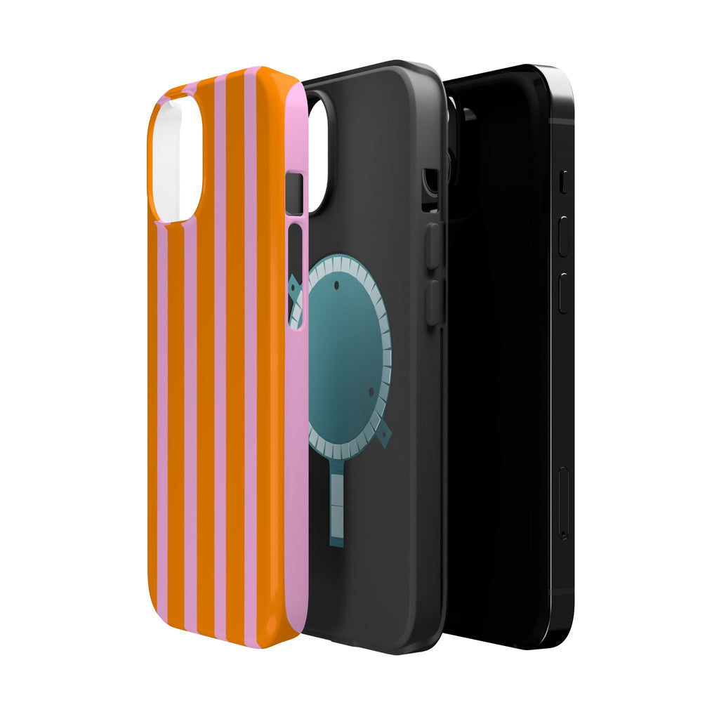 Orange & Pink Bold Stripe VOXY - Magnetic Impact-Resistant