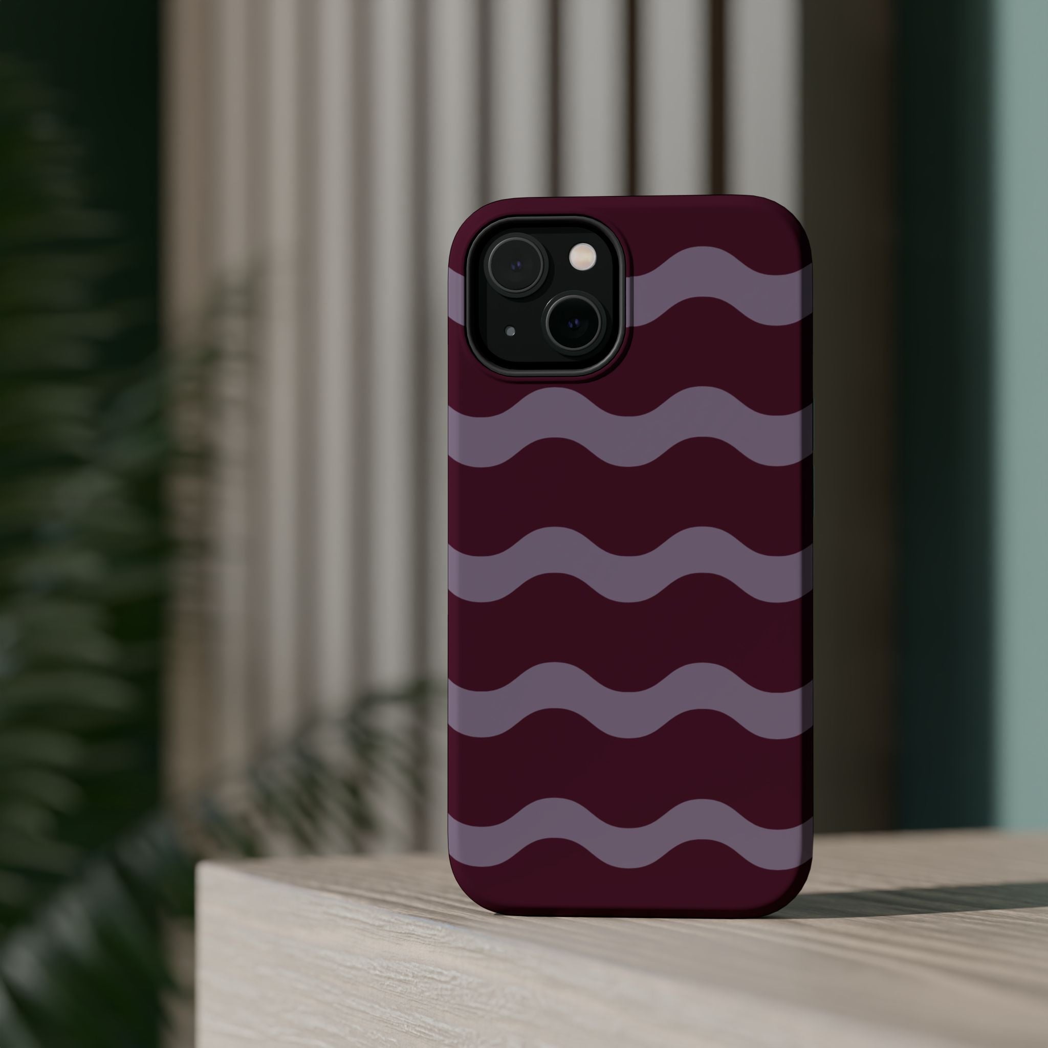 Burgundy Wave Pattern VOXY— Magnetic Impact-Resistant